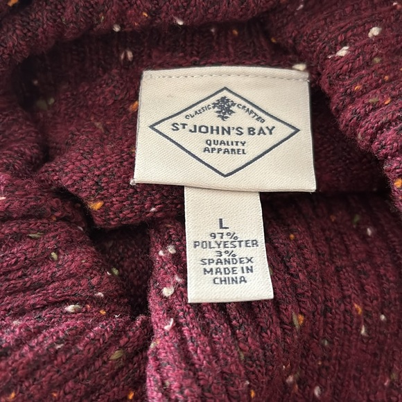 St. John’s Bay Burgundy Cowl Neck Cozy Winter Sweater New with tags large - Picture 3 of 3